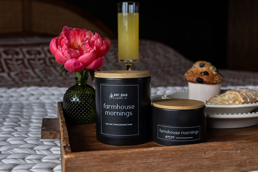Farmhouse Mornings Soy Wax Candle with Lavender and Linen - Image 2