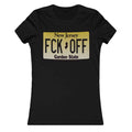 License plate graphic t-shirt for girls featuring a witty Jersey-themed design