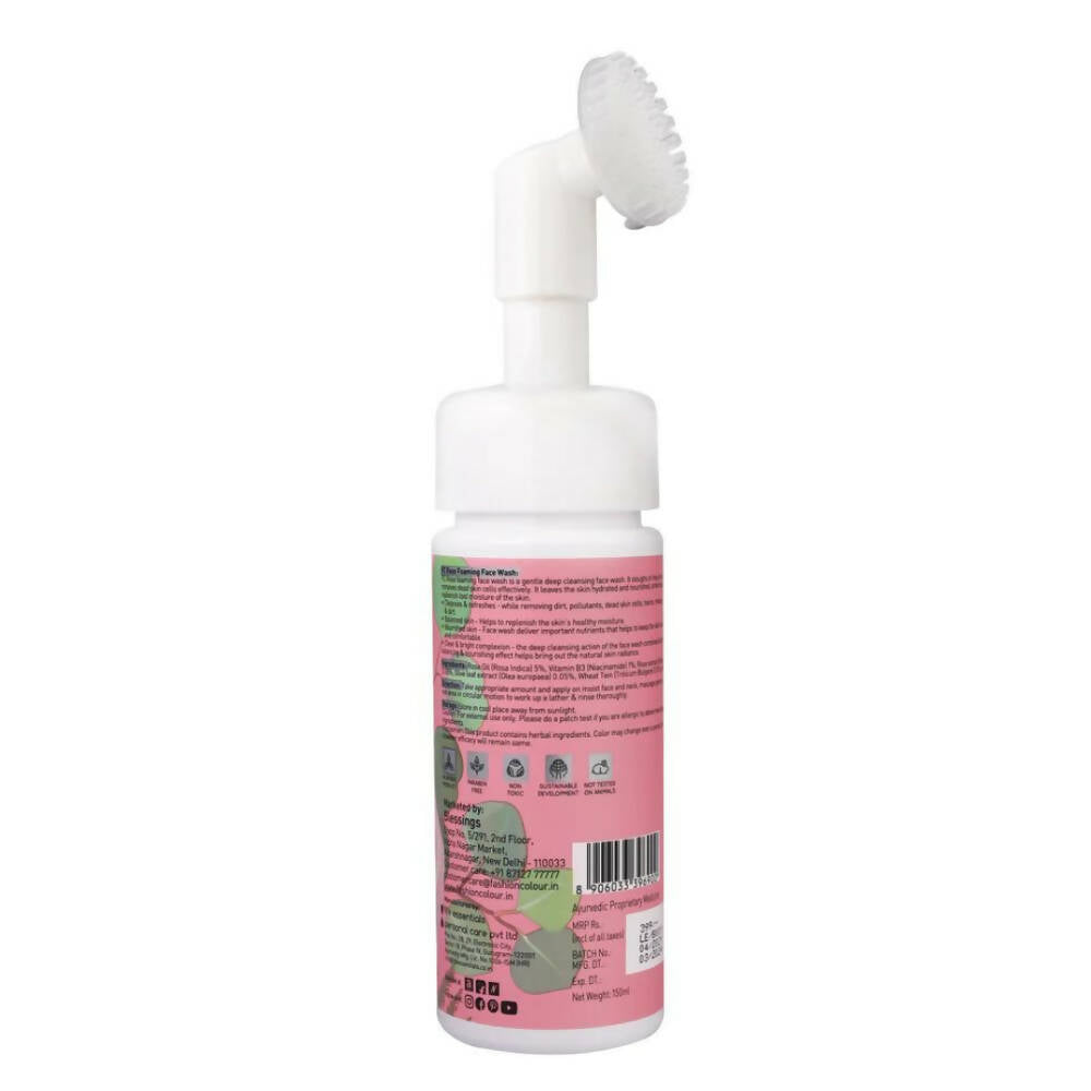Rose Foaming Face Wash with Built-In Deep Cleansing Brush