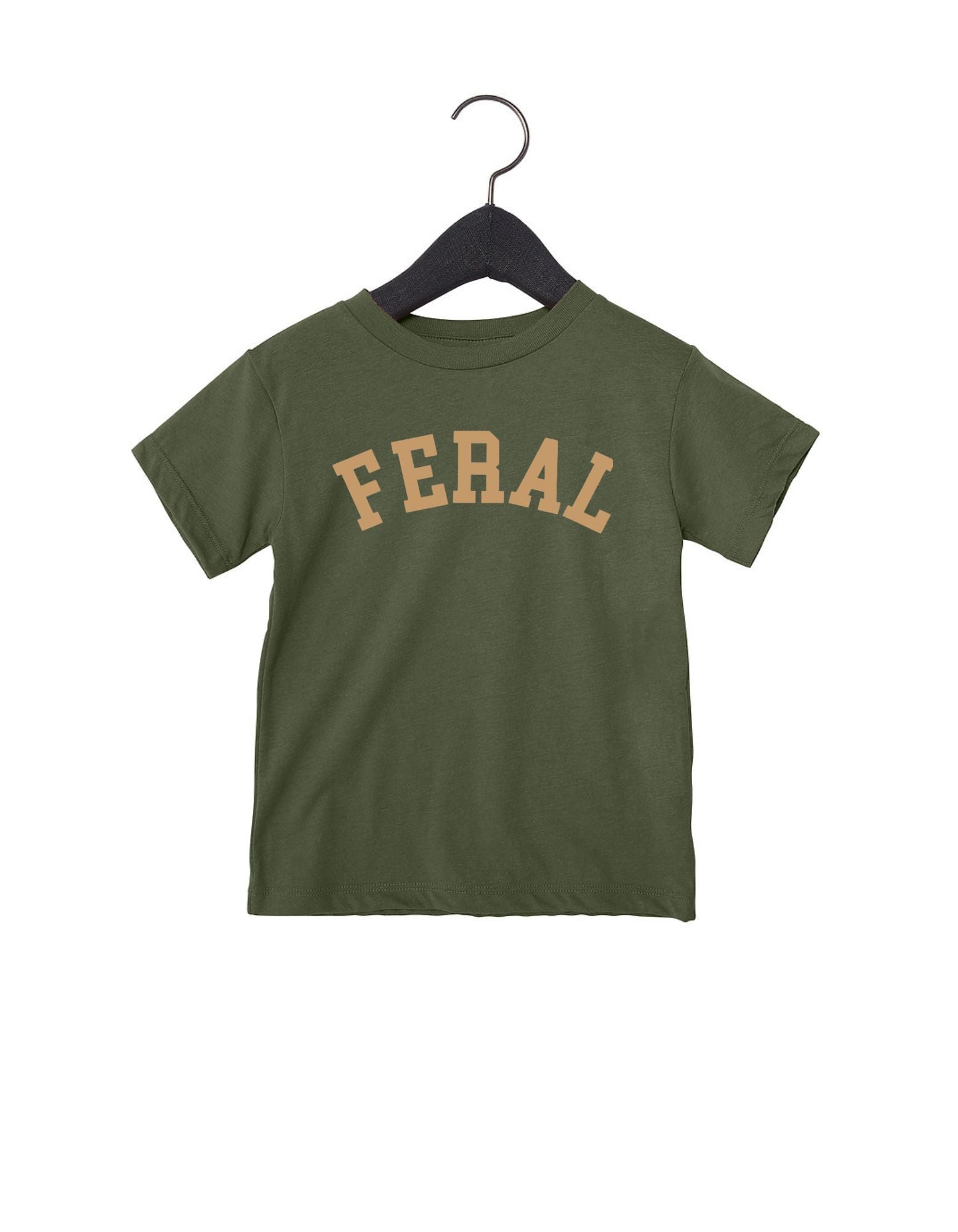 FERAL Graphic Crew Neck Tee for Kids - Soft Pre-Shrunk Cotton - side view
