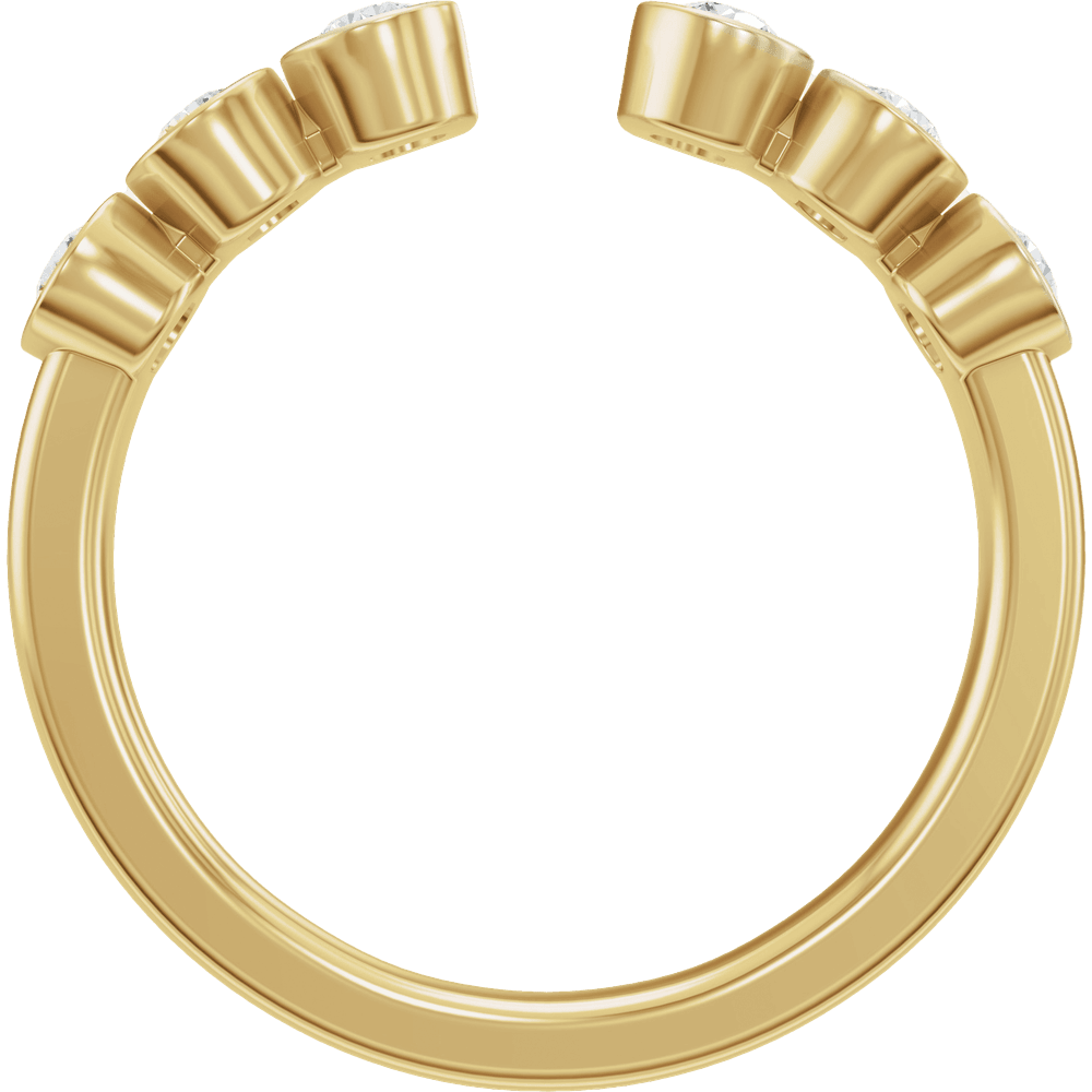 Éloise 14K Yellow Gold 1/3 CTW Diamond Bezel Set Open Ring
