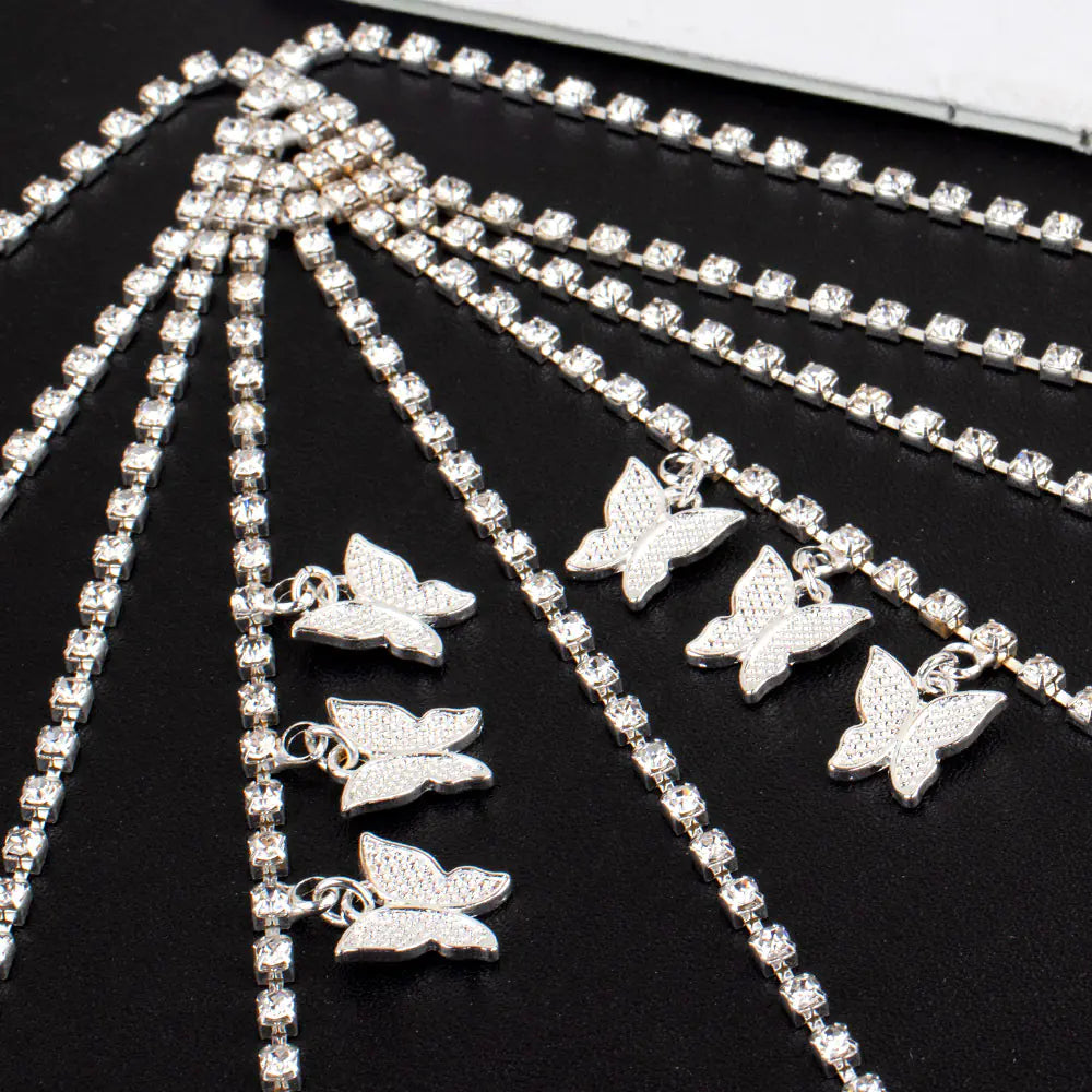 Luxury Rhinestone Geometric Butterfly Body Chain