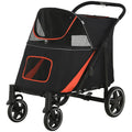 One-Click Foldable Stroller for Large Medium Small Dogs, Pet, Cats with Storage