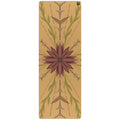 Yoloha Aura cork yoga mat in forest-green with a minimalist nature-inspired design