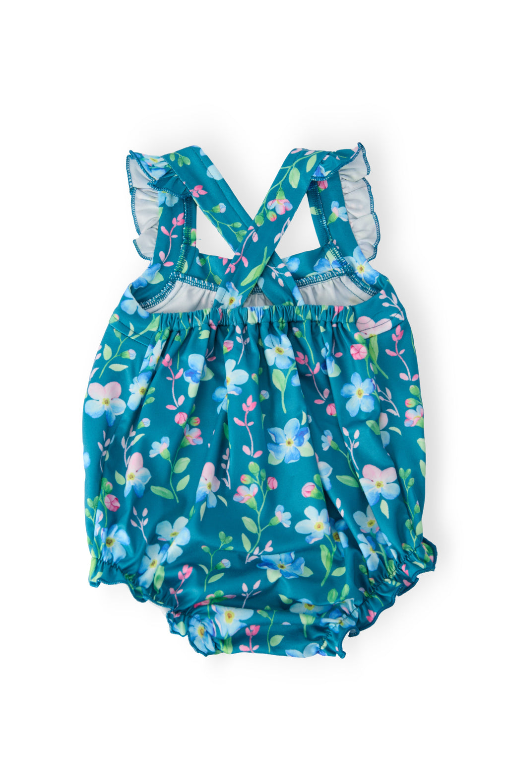 Floral Breeze Ruffle Cross Back Romper