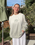 Follow Christ long sleeve heavyweight graphic tee with a structured boxy fit