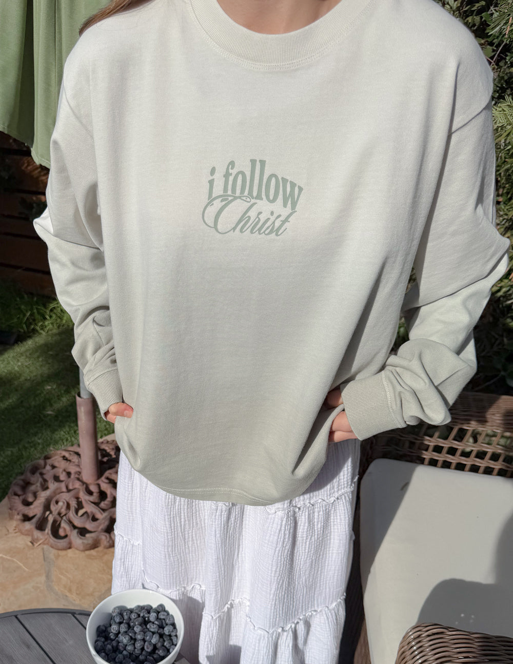 Follow Christ Long Sleeve Heavyweight Boxy Fit Graphic Tee