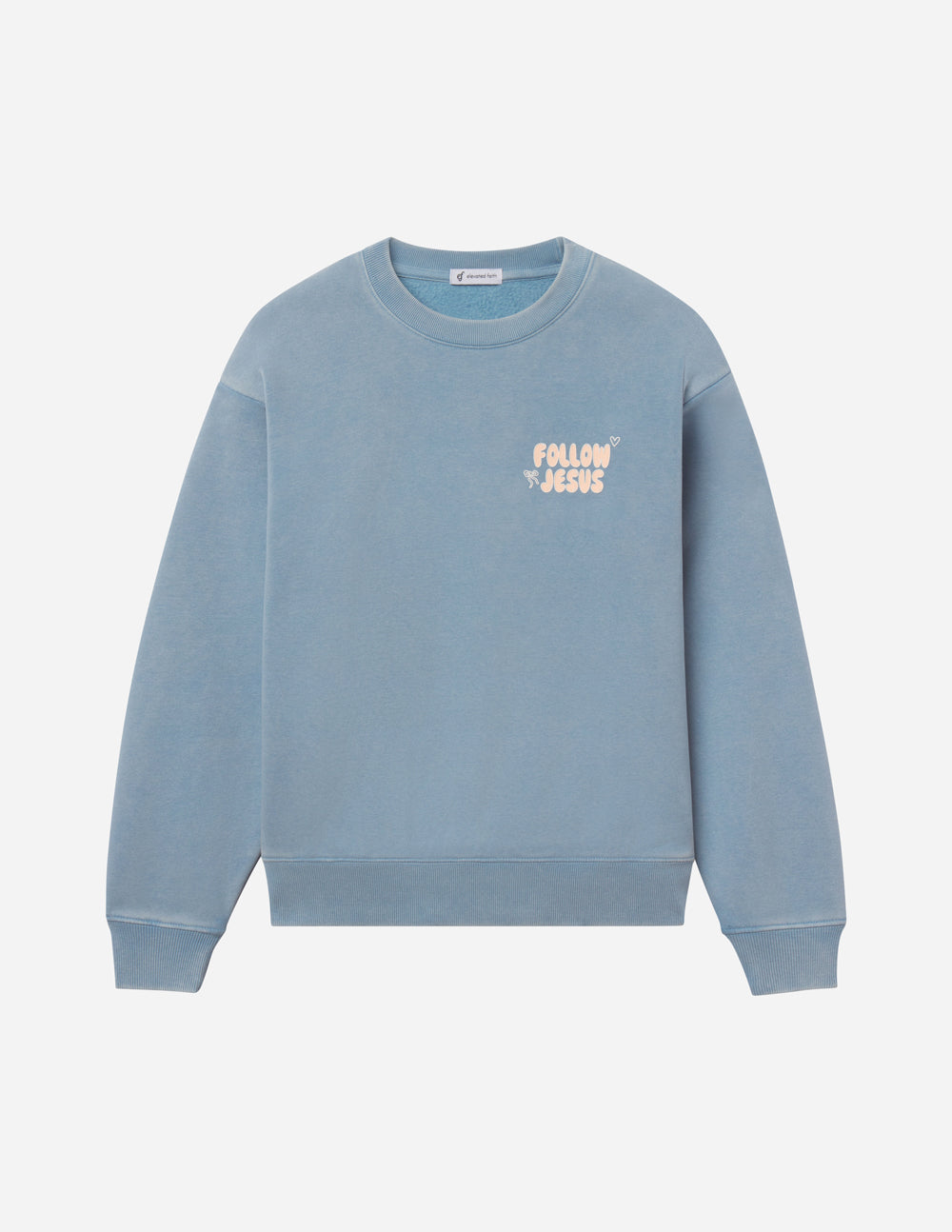 Follow Jesus Unisex Knit Crewneck Sweatshirt in Blue or Pale-Pink