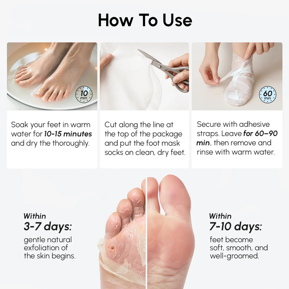 3-in-1 Coconut Oil Hydrating Foot Peel Mask for Smooth Feet - Image 6