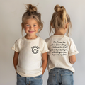Minimalist For I Know the Plans graphic tee for youth, available in beige and black.