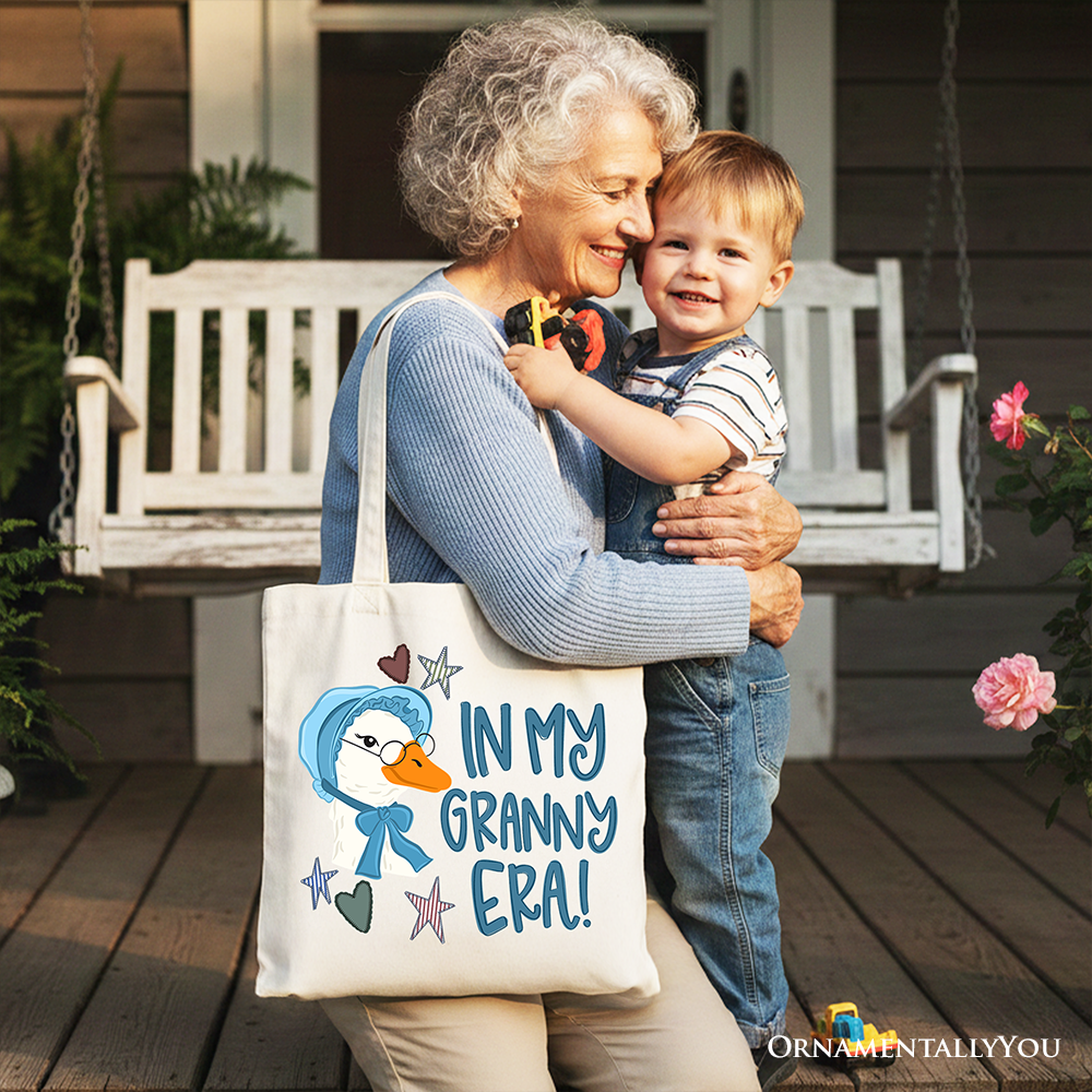 In My Granny Era Goose Tote Bag, Funny Grandma Gift Shopper