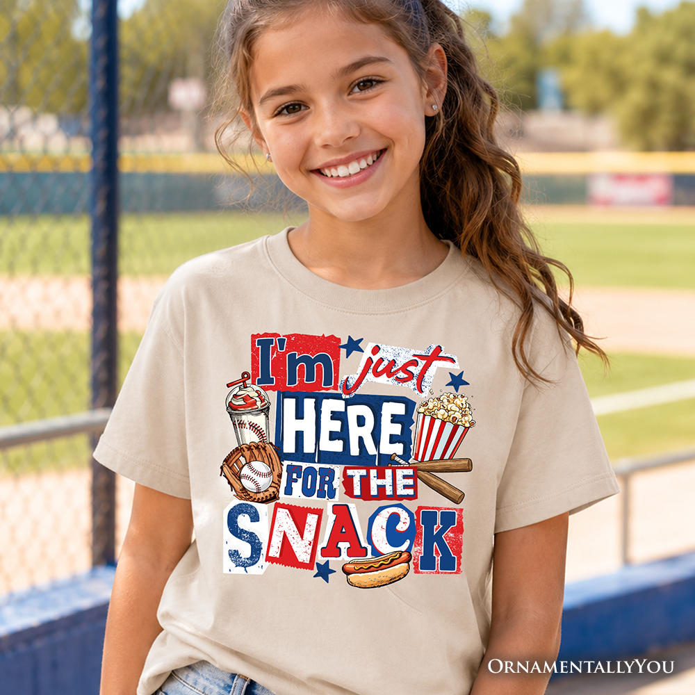 White baseball-themed graphic t-shirt for kids with sporty print