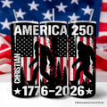 Personalized 20oz Bigfoot American Flag tumbler with stainless steel straw