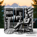 20oz personalized Bigfoot cabin life travel tumbler with stainless steel straw