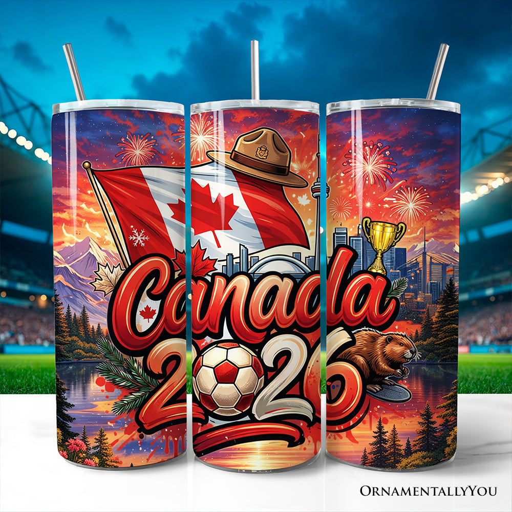 Canada 2026 Soccer Championship 20oz stainless steel travel tumbler