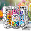Floral cancer awareness survivor support 20oz stainless steel tumbler
