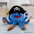 Captain Wavy Jones the Pirate Octopus Plushie, Cute 11" Sea Adventure Stuffed Animal Gift for Boys and Girls