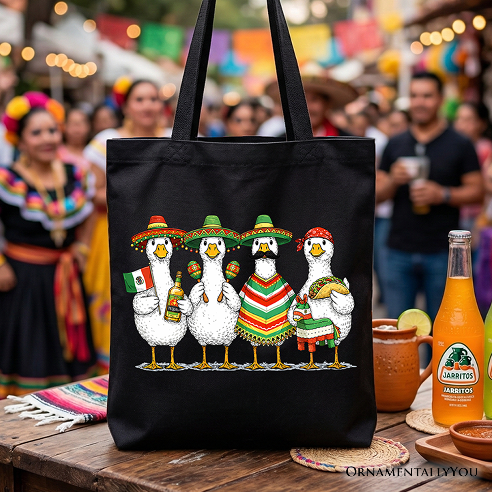Cinco De Mayo festive goose tote bag with Mexican-inspired design