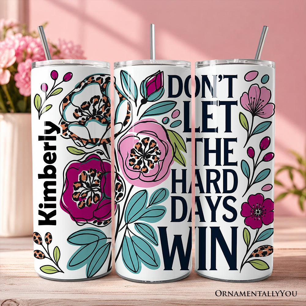 Floral Positive Affirmation 20oz Stainless Steel Travel Tumbler