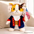 George Washington Cat Stuffed Animal, Funny 4th of July Plush Gift