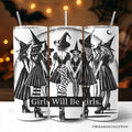 Personalized 20oz witchy Halloween themed travel tumbler with stainless steel straw