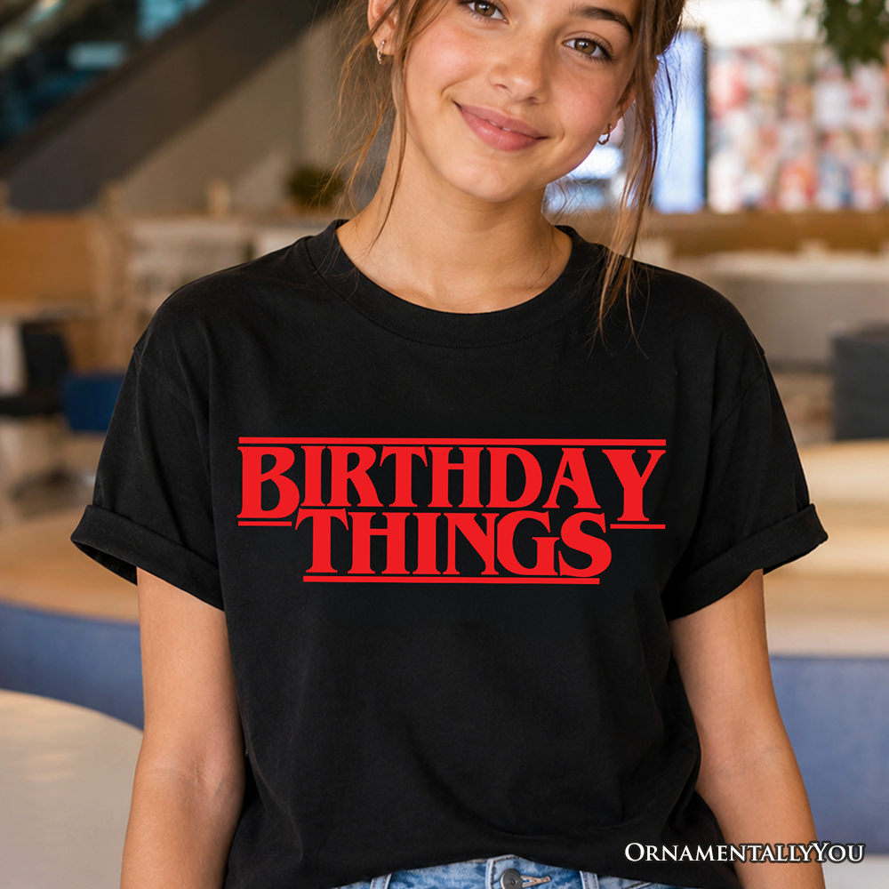 Youth retro-style horror birthday t-shirt with spooky graphic