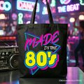 Neon retro Made In The 80s tote bag featuring bold colors and eighties-inspired design