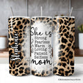 20oz leopard print tumbler for mom with an appreciation quote.