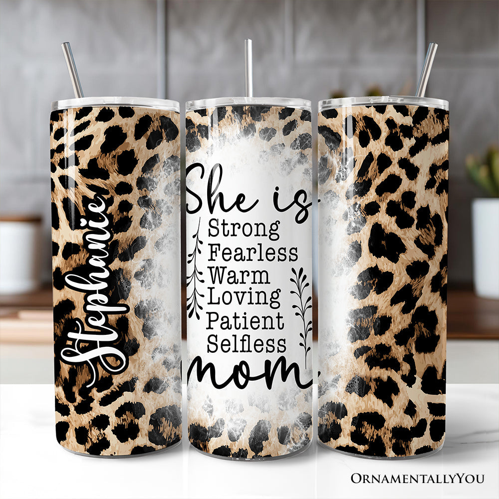20oz leopard print tumbler for mom with an appreciation quote.