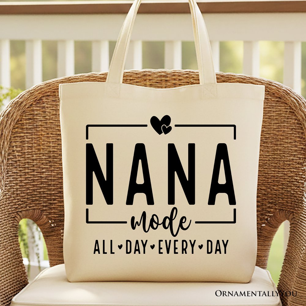 Nana Mode minimalist canvas tote bag in cream and black colors.