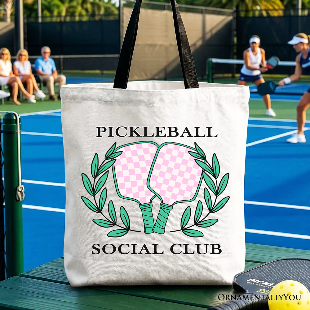 Retro-style pickleball social club tote bag for sport and daily use