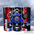 Police Badge and Patrol Car 20oz Personalized Tumbler with Straw