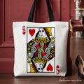 Queen of Hearts Crown vintage-style cotton canvas tote bag