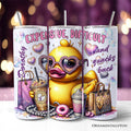 Sassy Rubber Duck 20oz personalized purple tumbler with stainless steel straw and lid.