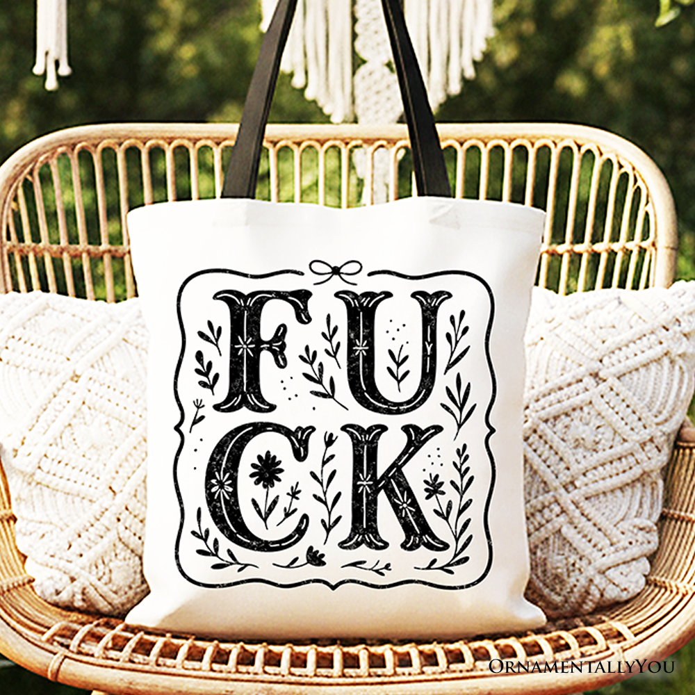 Sweary Wildflower western boho style tote bag for everyday use