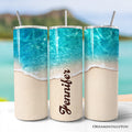Turquoise Ocean Shore 20oz Personalized Stainless Steel Tumbler