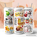 20oz multicolor food pun soulmates design tumbler with stainless steel straw