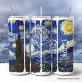 Vincent Van Gogh The Starry Night 20oz stainless steel tumbler with lid and metal straw