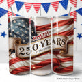 Vintage 250 Years American Flag 20oz Personalized Tumbler