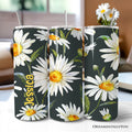 White Daisy Flower 20oz Stainless Steel Personalized Tumbler