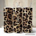 Leopard Print 20oz Stainless Steel Tumbler, Safari-Chic Travel Mug
