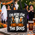 I’m Here for the Boos Ghost Tote Bag, Funny Halloween Beer Pumpkin Gift Shopper