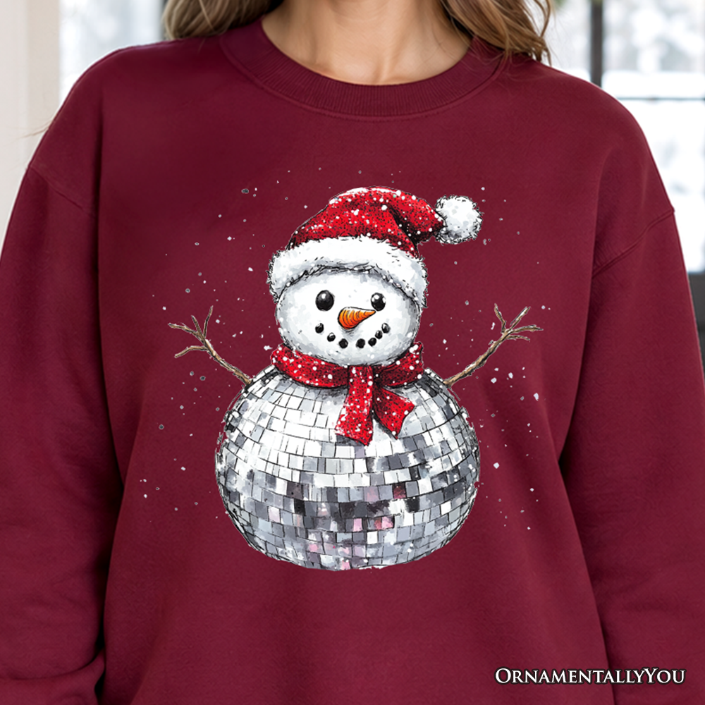 Disco Snowman Christmas Sweatshirt, Retro Holiday Sweater for Dancers
