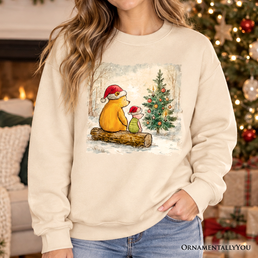 Winnie-the-Pooh Christmas With Friends Sweatshirt, 1926 A.A. Milne Cozy Heartwarming Holiday Sweater