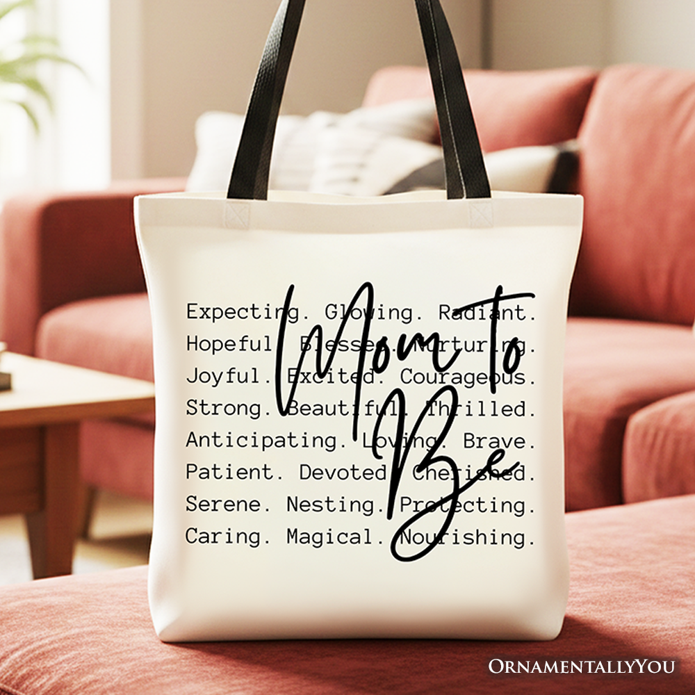 Future Mama definition print on a durable canvas tote bag for pregnancy announcement