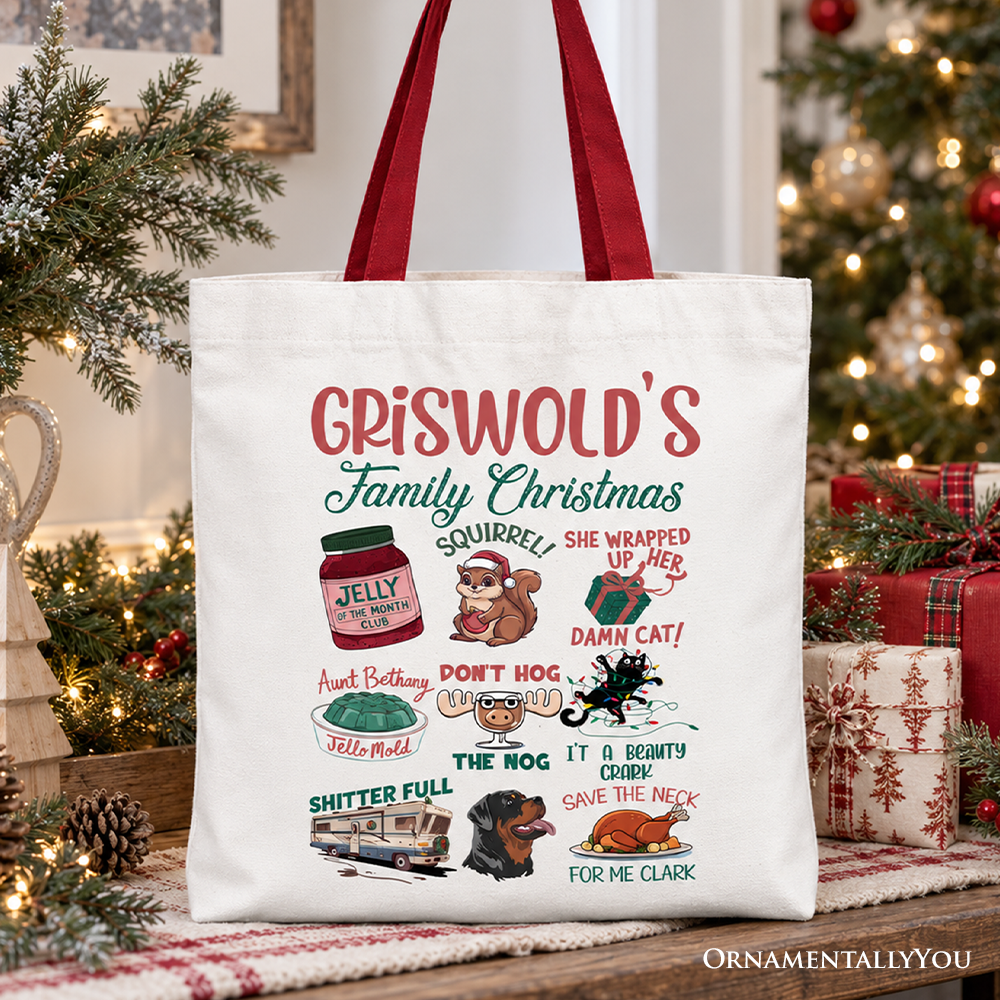 Griswold’s Family Christmas Tote Bag, Funny Retro Vacation Movie Quote Gift Shopper