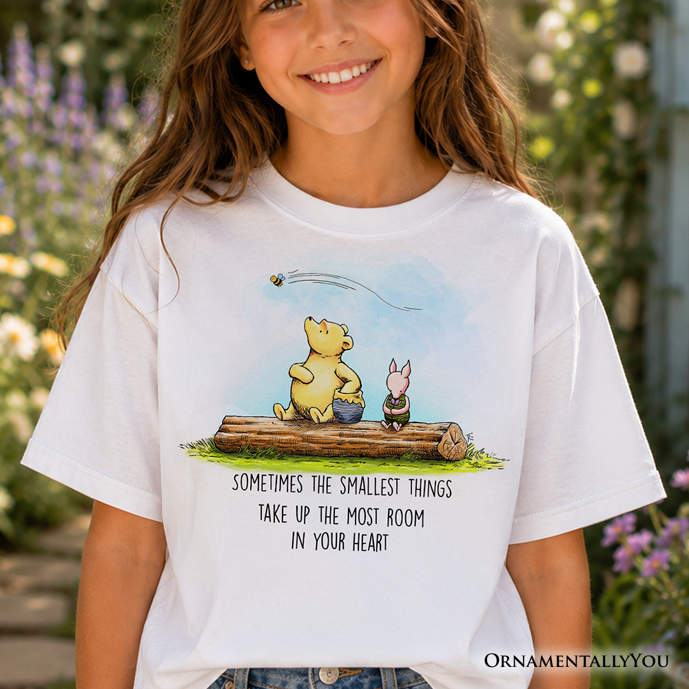 White kids t-shirt with heartwarming Winnie-the-Pooh quote