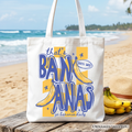 That’s Bananas funny tropical banana print canvas summer tote bag