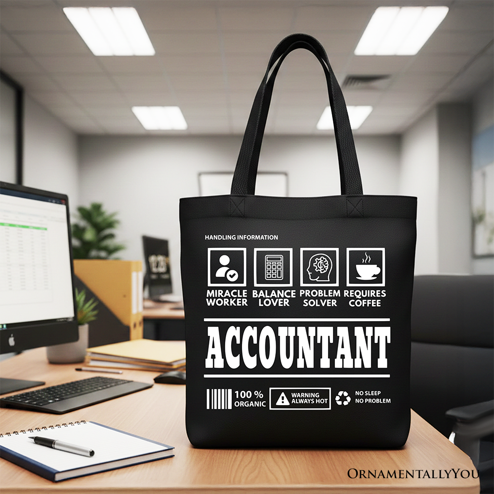 Accountant Nutrition Facts Tote Bag, Funny Bookkeeper Gift