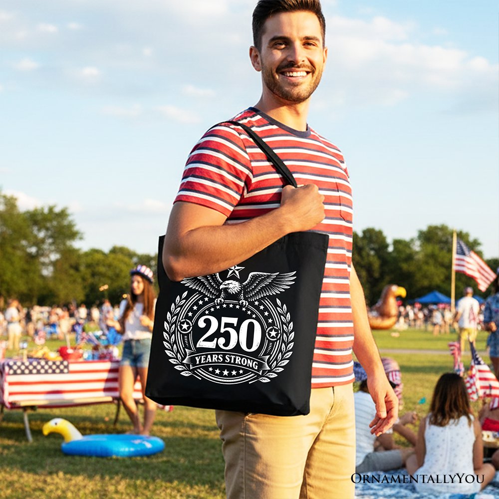 America 250 Years Strong Eagle Tote Bag Patriotic 1776–2026 Gift